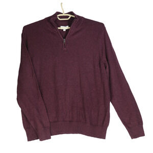 Croft & Barrow Sweater Mens XXL Maroon Red 1/4 Zip Pullover Cozy Rib Knit NWT
